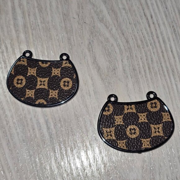 Purse Keychain Blanks Set of 2 Brown - Picture 2 of 2